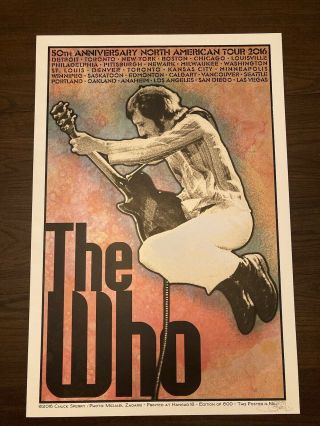 The Who Chuck Sperry Pete Townshend Signed & Numbered 50th 2016 Tour Poster