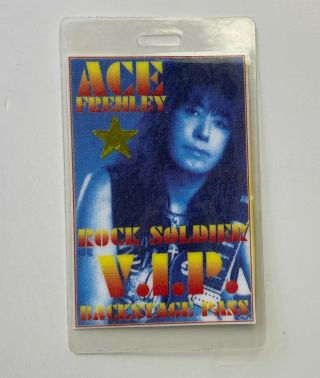 Kiss Band Vip Laminate Pass Ace Frehley Solo Rock Soldier 1992 Concert Tour