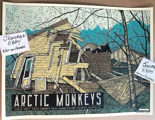 Arctic Monkeys Council Bluffs Ia 2014 Screen Print Poster S/n /270 Landland