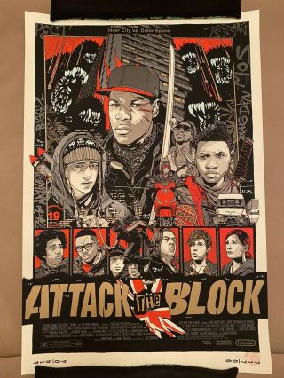 Attack The Block Tyler Stout Mondo Poster Print 24x36 Signed