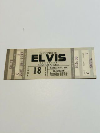 Elvis Presley Authentic/original June 18,  1977 Full Concert Ticket