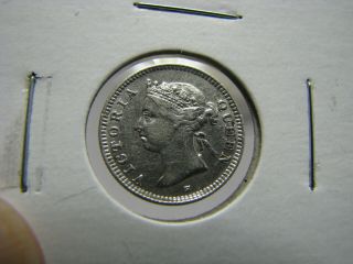 1890 - H Hong Kong 5 Cent Silver Coin