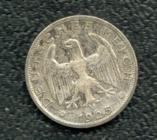 Germany Deutsche S Reich Mark 1925 A Silver