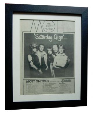 Mott The Hoople,  Saturday,  Tour,  1974 Poster Ad,  Framed,  Express Global Ship