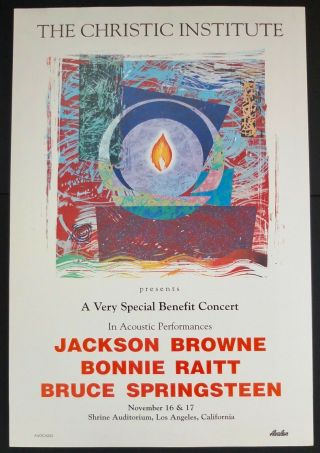 1990 Christic Institute Benefit Concert Poster With Bruce Springsteen