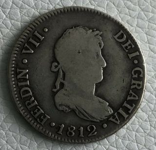Peru 1812 Lima Jp 2 Reales Silver Coin: Ferdinand Vii Coin