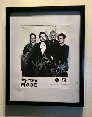 Depeche Mode Signed Promo 8x10 Songsfaithdevotion.  Framed W/press Package &