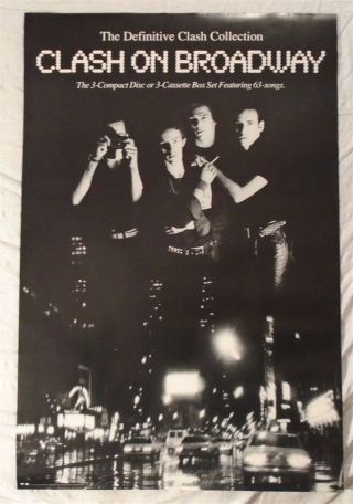 The Clash On Broadway Poster Black And White Band Shot