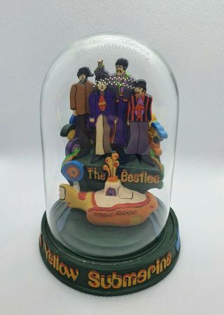 The Beatles Yellow Submarine - Franklin Glass Domed Music Box Apple 1995