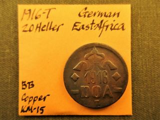 German East Africa – 1916 - T 20 Heller Km - 15 Tabora Copper B - B