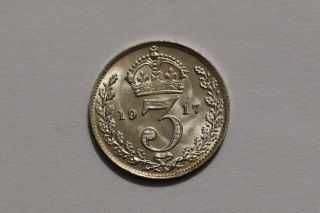 Uk Gb 3 Pence 1917 Silver B35 8211