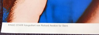 BEATLES Richard Avedon Poster RINGO STARR - Germany 1967,  Near, 2