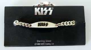 Kiss Band Logo Id Bracelet Psycho Circus Spencers 1998 Sterling Silver Jewelry 2