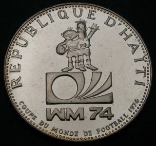 Haiti 25 Gourdes 1973 Proof - Silver - World Soccer Championship Games - 980