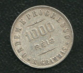 Brazil 1000 Reis 1911 Silver