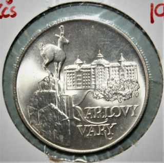 Czechoslovakia 50 Korun 1991 Brilliant Uncirculated Silver Coin - Karlovy Vary