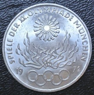 1972 G Germany - 10 Deutsche Mark -.  625 Silver - Olympic Games In Munich -