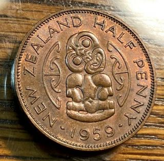 1959 & 1962 Zealand Half Pennies Both Gem Uncirculated Km 23.  2 Chn