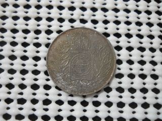 1851 Brazil 500 Reis Silver Coin Mintage 95,  000 To Usa