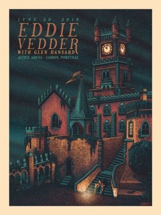 Eddie Vedder - Lisbon Portugal - Luke Martin 2019 Concert Poster Show Edition