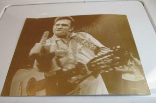 Johnny Cash Photo Of Him Flipping The Bird While In Concert Giving The Finger