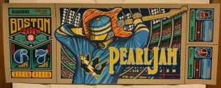 2018 Pearl Jam Fenway Park Brad Klausen Ticket Stub Concert Poster Boston