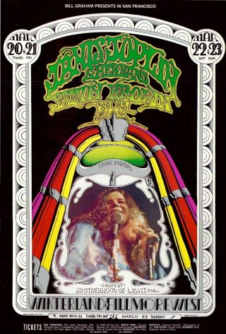 Janis Joplin Savoy Brown Aum Fillmore Winterland Concert Poster 1969