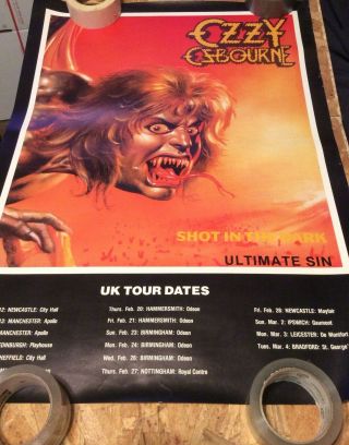 Ozzy Osbourne Ultimate Sin Uk Tour Poster Minoe Edge Issue 24 " X32 "