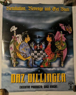 Daz Dillinger Retaliation Revenge Promotional Record Poster Death Row