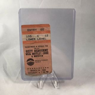 Ozzy Osbourne Motley Crue Memorial Coliseum Or Concert Ticket Stub Vintage 1984