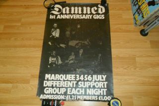 The Damned - Orig 1st Anniversary 1977 Marquee Poster Sex Pistols Clash Punk