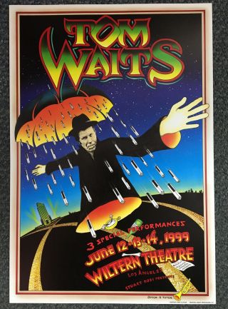 Tom Waits Wiltern Theatre 1999 First Printing Poster