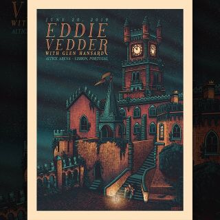 Eddie Vedder Lisbon Portugal Luke Martin 2019 Concert Poster Print Pearl Jam