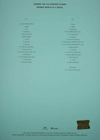 SHINee WORLD III IN SEOUL THE 3rd concert ALBUM CD 2