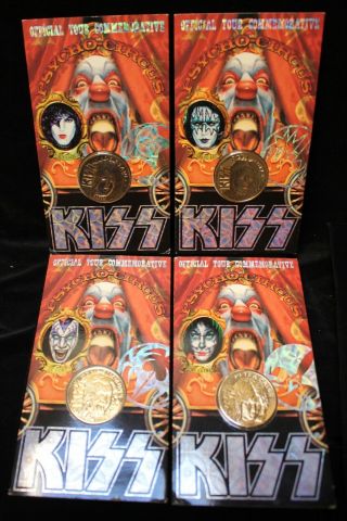 Kiss - Psycho Circus 24 Kt Gold Plated Coin Set Of 4 - 1998