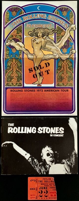 The Rolling Stones 1972 Tour Flyer,  Black And White Tour Booklet,  