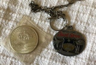 1991 Desert Storm Coin Hutt River Province $5 Dollars Apache & Key Chain