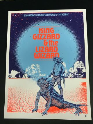 King Gizzard And The Lizard Wizard Screen Printed Poster Sasquatch Festival 2016