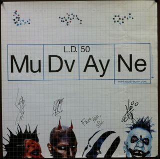 Mudvayne Autographed Signed L.  D.  50 2000 Promo Poster By Full Band