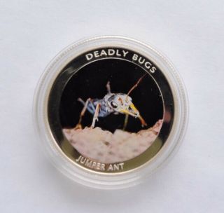 2010 Zambia 1000 Kwacha Silver Proof Deadly Bugs Jumper Ant