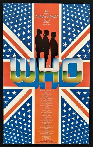 The Who Poster Kids Are Alright Tour 1989 Gary Grimshaw Pcl 23 Official
