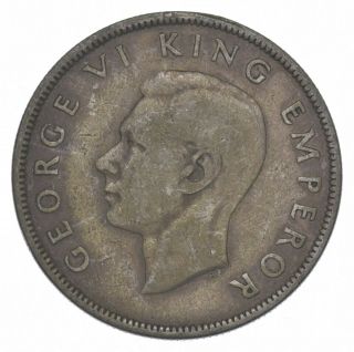 Silver - World Coin - 1937 Zealand 1/2 Crown - World Silver Coin 337