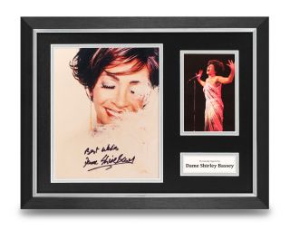 Shirley Bassey Signed Photo Framed 16x12 Display Music Autograph Memorabilia