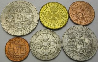 Bhutan 5,  10,  25,  50 Chhertum,  1 Ngultrum 1979 - 6 Coins - 2977 ¤