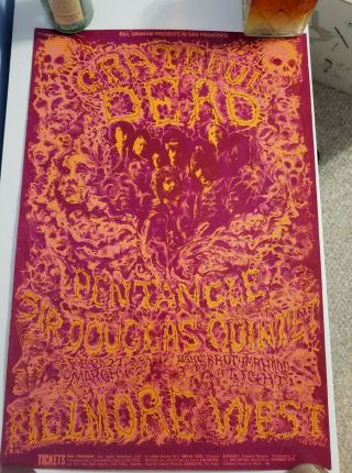 Grateful Dead Doug Bill Graham Fillmore Poster Op - 2 Bg - 162