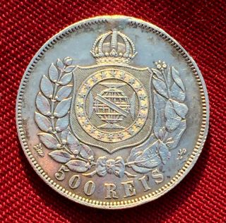Brazil Silver Coin 500 Reis 1868
