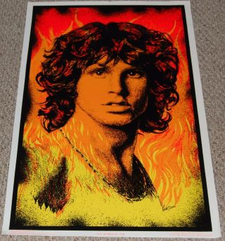 Doors Jim Morrison No One Gets Out Alive Flocked Blacklight Poster Dara Art 1981