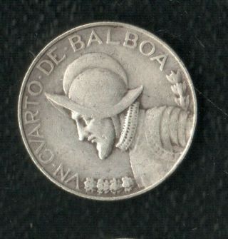 Panama 1/4 Balboa 1933 Silver