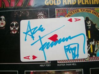 Kiss Ace Frehley Trouble Walkin Lp Playing Card Signed By Ace Rare
