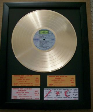 Woodstock Gold Lp Record Disc Album Plus 4 Ticket Set Not A Award